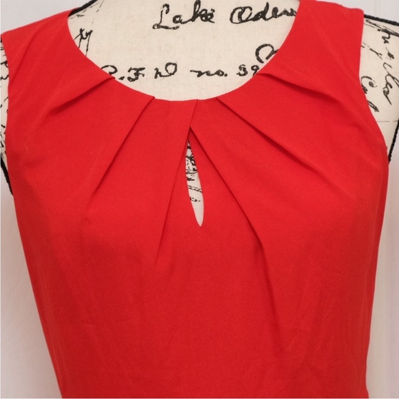 NWOT Express Red Fit & Flare Mini Dress | Cherry Girl Skater Keyhole | Size 6 - Picture 2 of 7